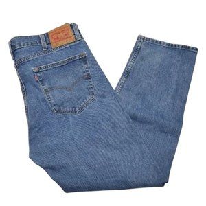 Levis 505 Men's Size 38x30 Stonewashed Jeans Regular Fit Straight Leg Denim Blue